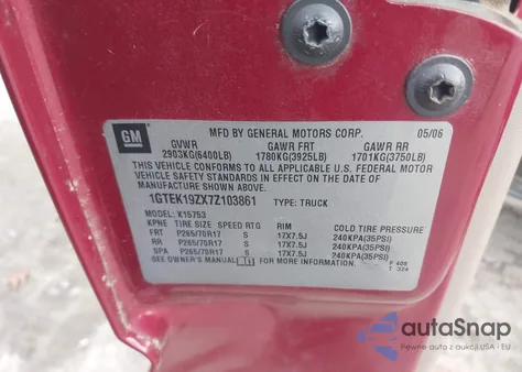 2007 GMC Sierra 1500 Classic Sle1 from USA, damaged, VIN 1GTEK19ZX7Z103861